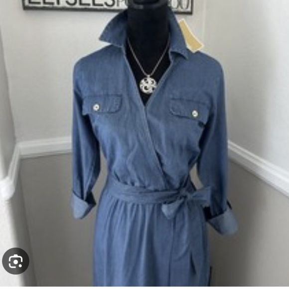Michael Kors Chambray Shirt Dress - Picture 1 of 4